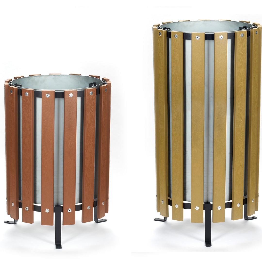 Circular Wood Effect Bins