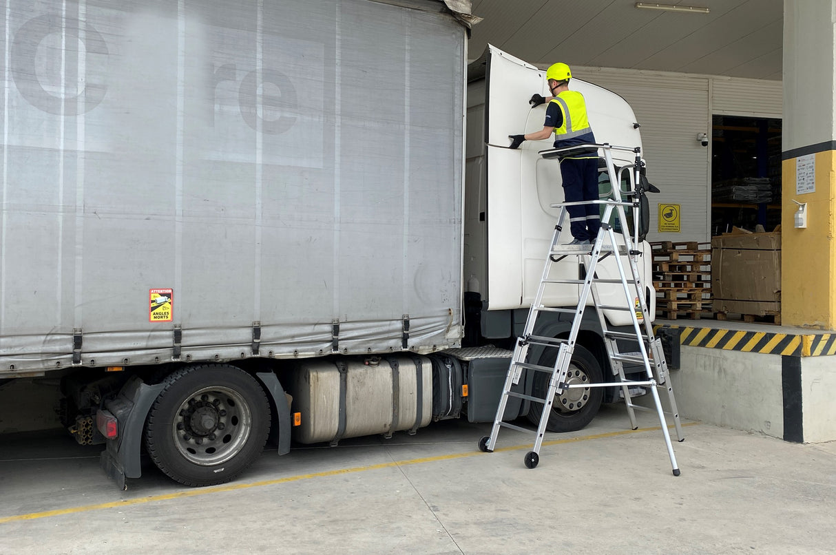 Folding Telescopic Large Platform Step with Safety Gates