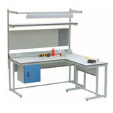 Industrial Workstation with Accessories and Blue Cupboard