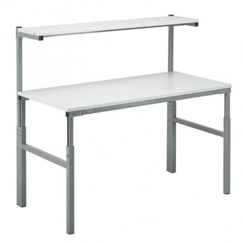 Ergonomic Height Adjustable Workbench with Upper Shelf