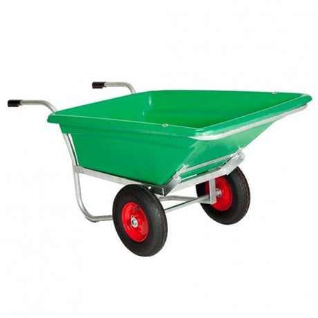 Green tipping wheelbarrow