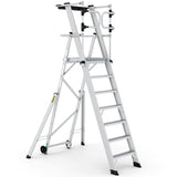 large folding platform steps with safety gates