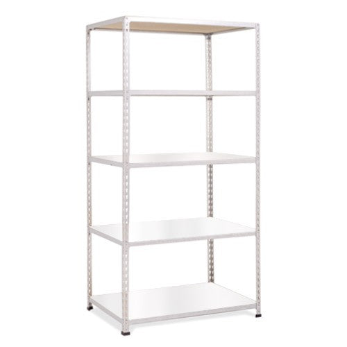 Medium Duty Shelving with 5 Levels 915mm Wide grey melamine