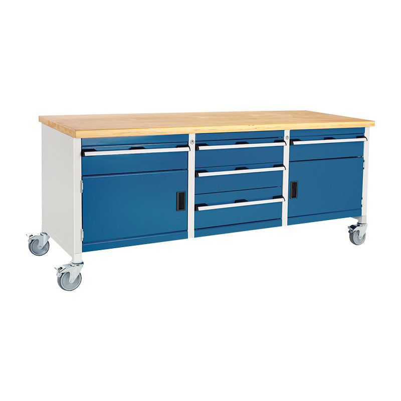 Mobile Storage Workbench with 2 Cupboards – Mobile Workshop Bench UK ...