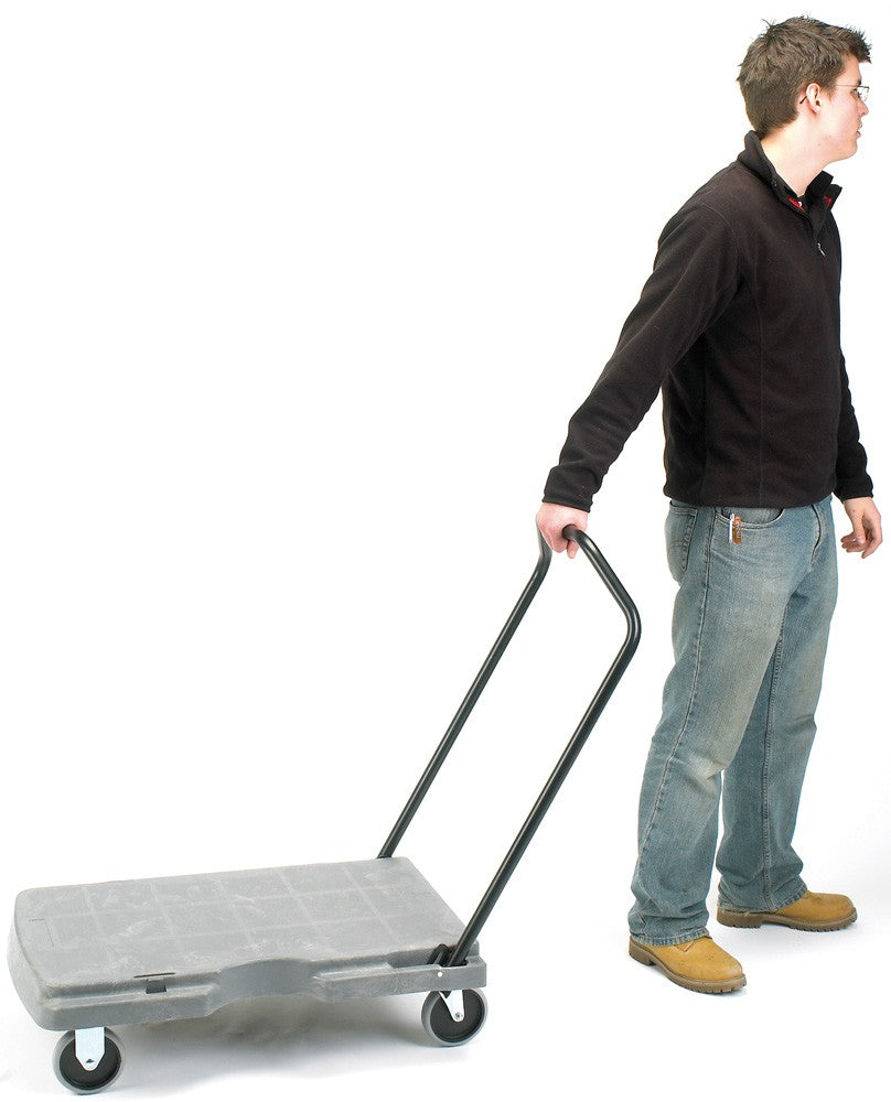Plastic Platform Trolley with 3 Position Handle - Angled