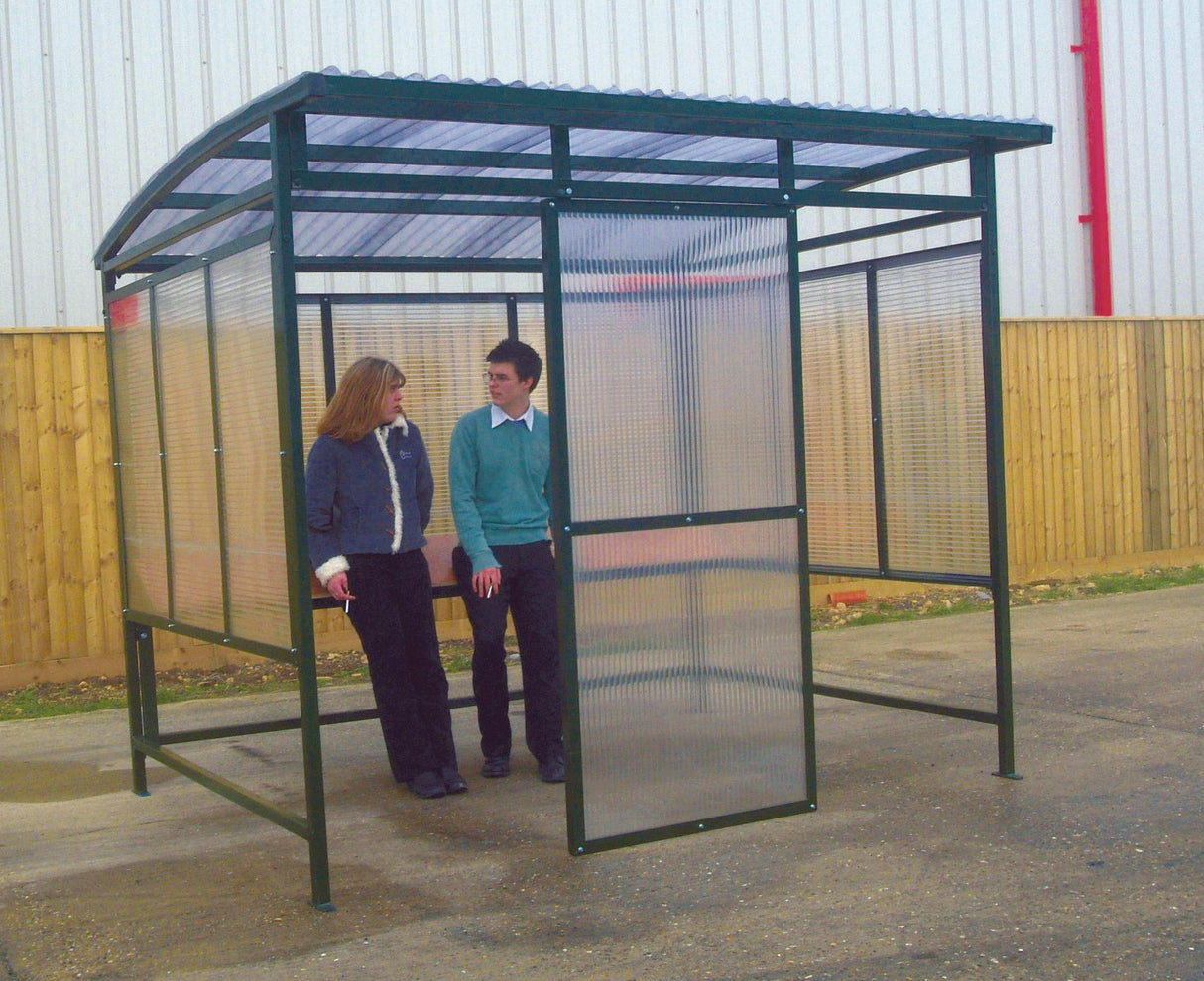 smoking shelter with perch seat