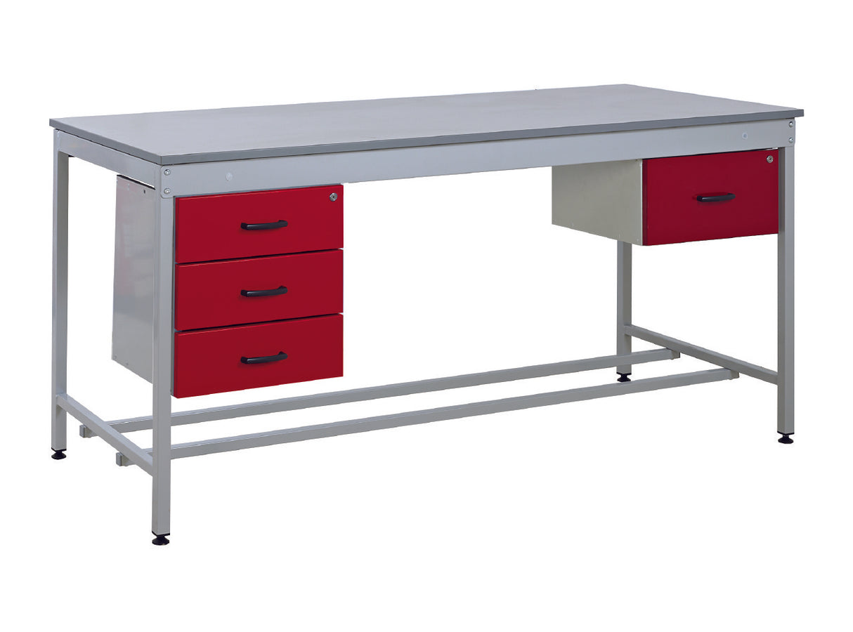 Utility Workbench with Triple Drawer & Single Drawer